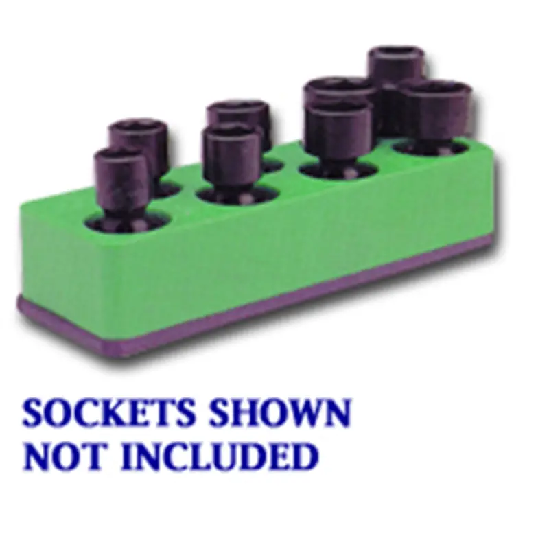 3/8 In. Drive Universal Neon Green 8 Hole Impact Socket Holder Mts885 Mechanics Time Saver 1
