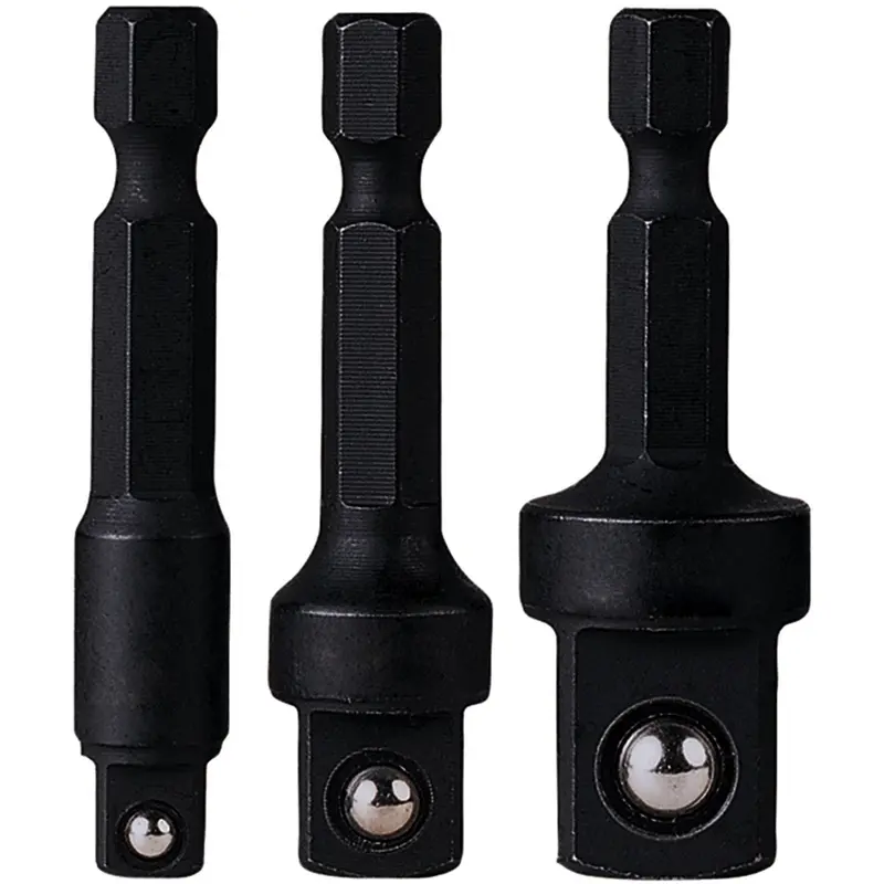 3 Pc. 1/4" Hex To Square Socket Adapter Set Gre1403ha Grey Pneumatic 1