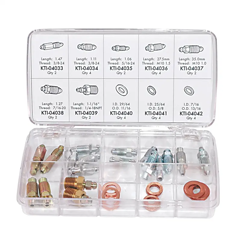 30-Pc Brake Bleeder Screw And Washer Assortment Kti00006 K Tool International 1