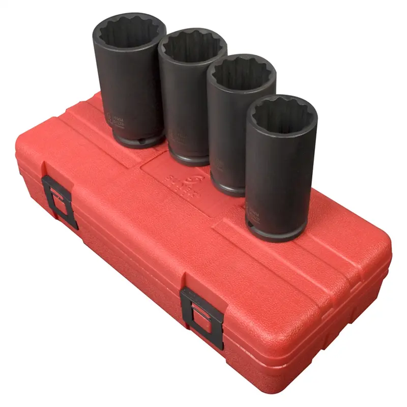 4 Piece 1/2" Drive 12 Point Spindle Nut Socket Set Sun2837 Sunex 1