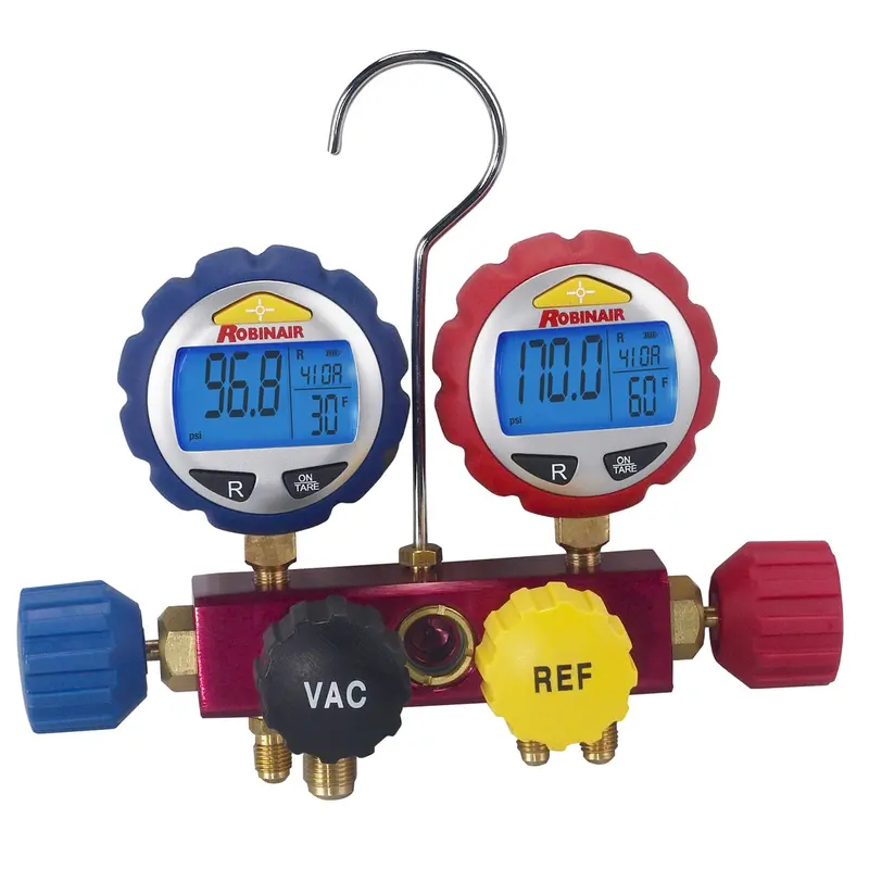 4-Way Refrigerant Manifold With Digital Gauges Rob43160 Robinair 1
