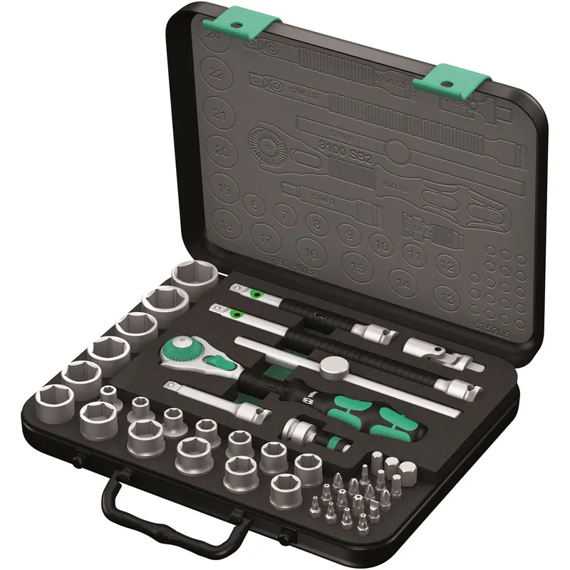 43-Piece 3/8 In. Speed Zykop Metric Ratchet Set Wer05003594001 Wera Tools 1