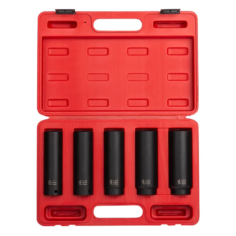 5-Piece 1/2 In. Drive 6-Point Extra Deep Fractional Sae Impact Socket Set Sun2845 Sunex 1