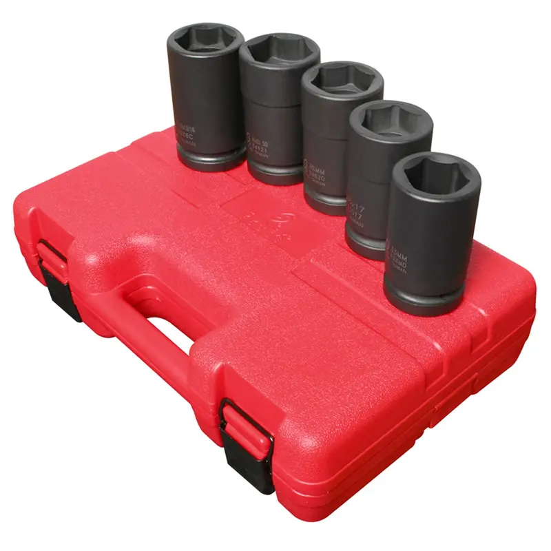 5 Piece 1" Drive Combination Budd Wheel Impact Socket Set Sun5626 Sunex 1