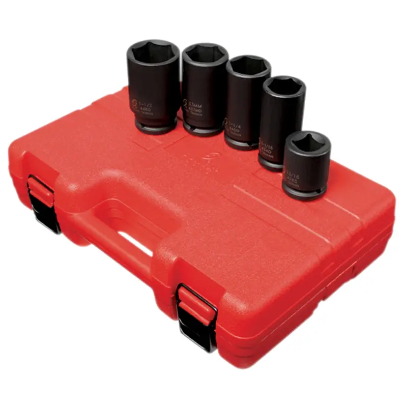 5-Piece 3/4 In. Drive Fractional Sae And Metric Wheel Service Impact Socket Set Sun4050 Sunex 1