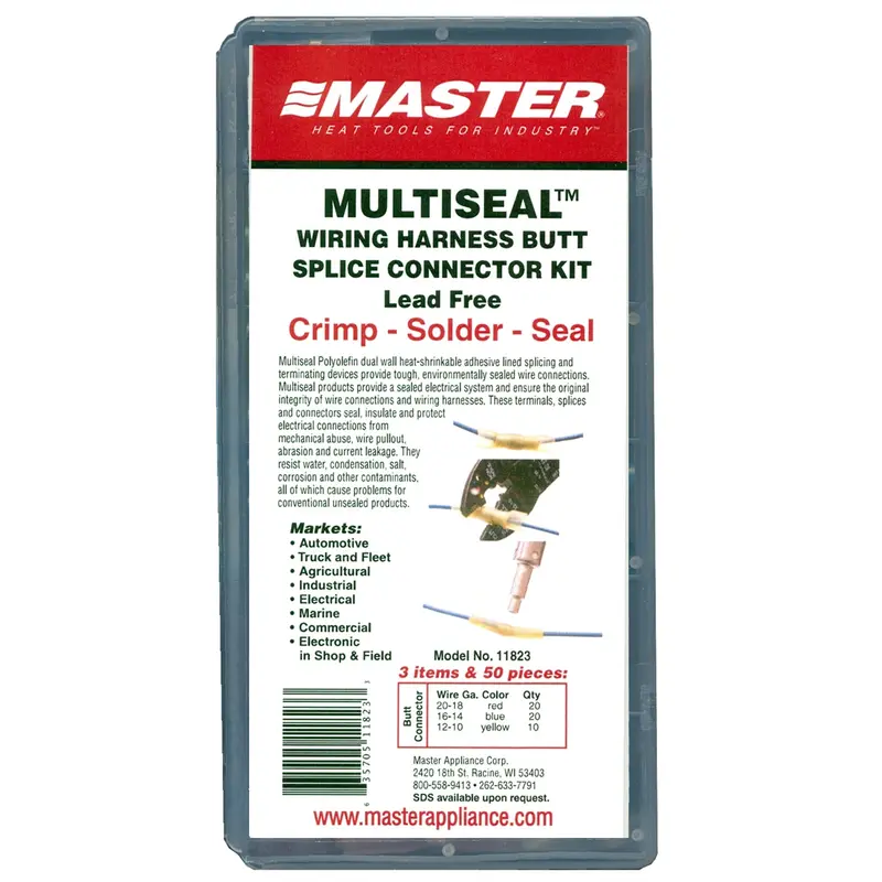 50Pc Crimp, Solder & Seal Butt Splice Minipak Mas11823 Master Appliance 1