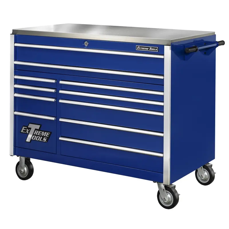 55 In. 11-Drawer Professional Roller Cabinet, Blue Extex5511rcbl Extreme Tools 1