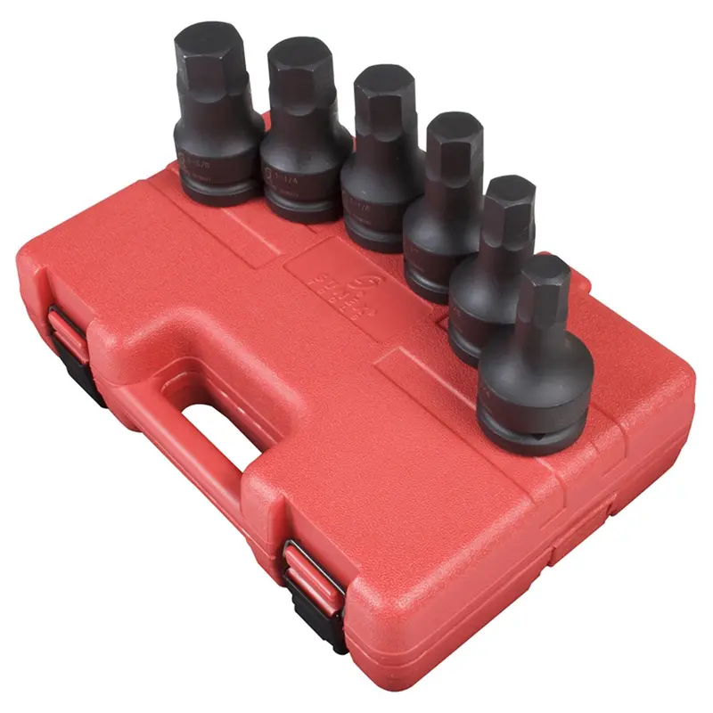 6 Piece 1" Drive Sae Impact Hex Driver Set Sun5606 Sunex 1