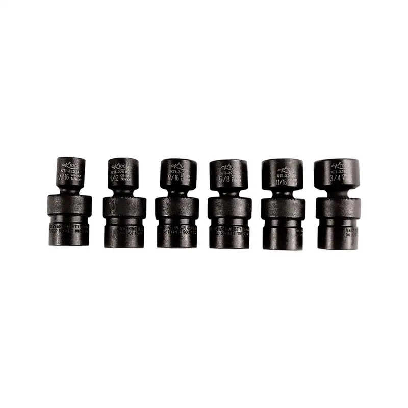 6-Piece 3/8 In. Drive Fractional Flex Impact Short Socket Set Kti32500 K Tool International 1