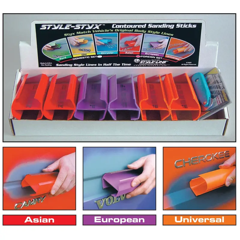 6 Piece Contoured Sanding Sticks Foreign Set - 10 In. Sty0802-10 Style Line 1