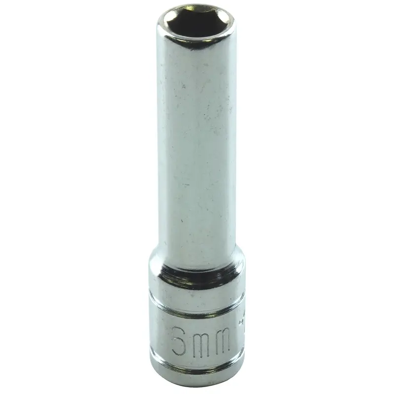 6Mm X 1/4" Drive 6-Point Metric Deep Chrome Socket (Ea) Kti26206 K Tool International 1