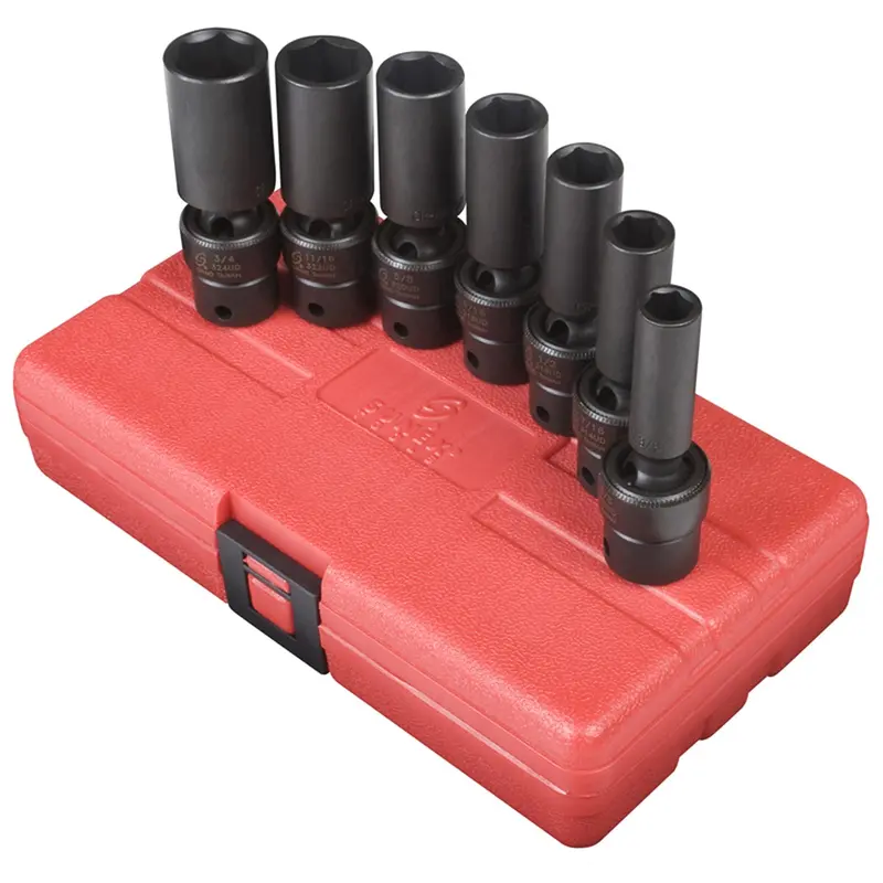 7 Pc. 3/8" Drive Deep Fract Sae Univ. Impact Socket Set  Sun3656 Sunex 1