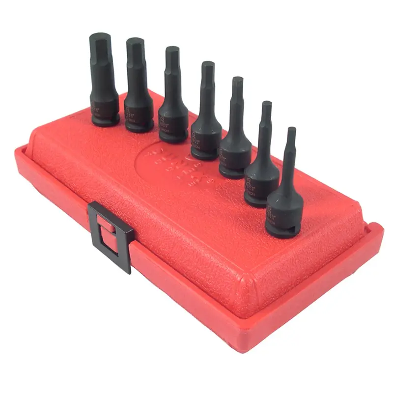 7 Pc. 3/8" Drive Metric Hex Driver Impact Socket Set Sun3648 Sunex 1