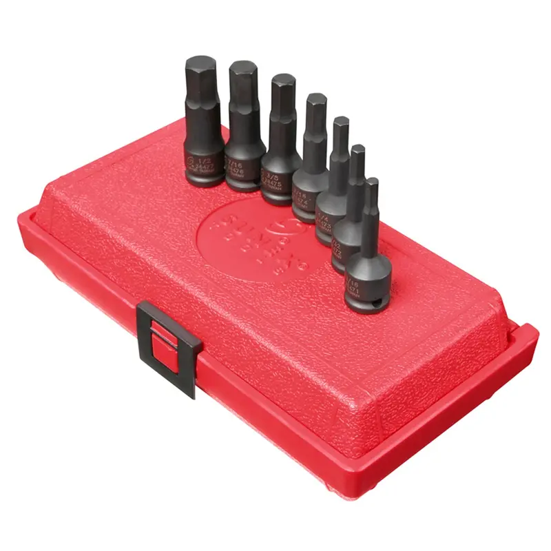 7 Pc. 3/8" Drive Sae Hex Driver Impact Socket Set Sun3647 Sunex 1