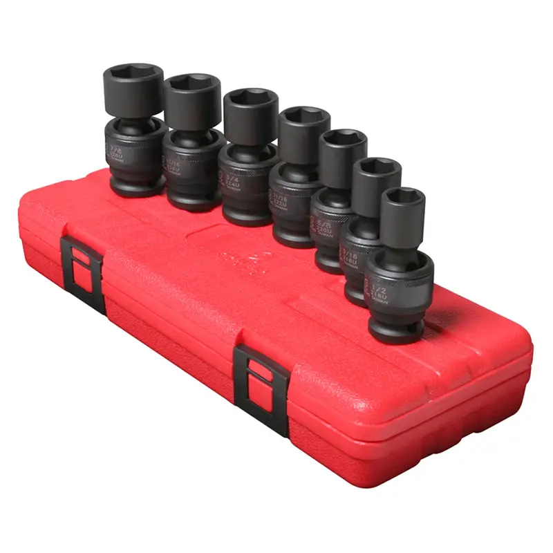 7 Piece 1/2" Drive Universal Sae Impact Socket Set Sun2654 Sunex 1