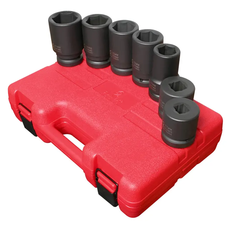 7-Piece 1 In. Drive 6-Point Metric Deep Impact Socket Set Sun5697m Sunex 1