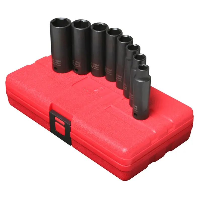 8 Pc. 3/8" Drive 6-Point Metric Deep Impact Socket Set  Sun3653 Sunex 1