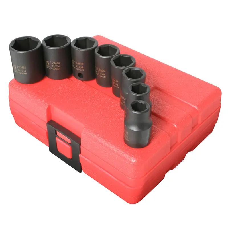 8 Pc. 3/8" Drive 6-Point Std Metric Impact Socket Set  Sun3651 Sunex 1