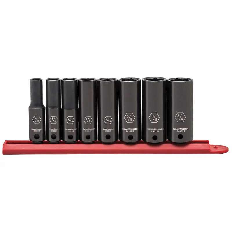 8 Pc 3/8" Drive 6 Pt Sae Deep Set (5/16" - 3/4") Kdt84915n Gearwrench 1