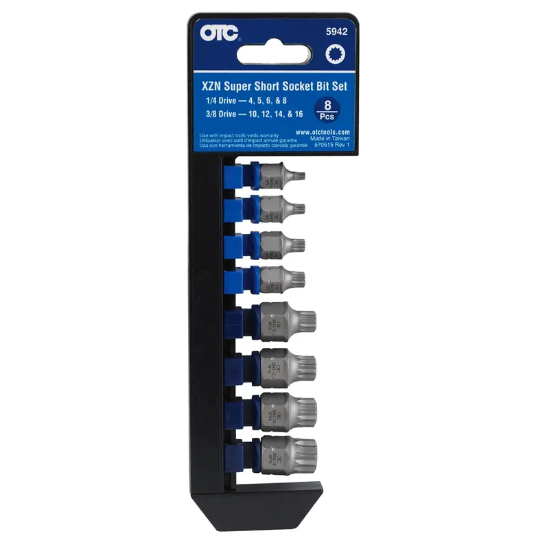 8-Piece Xzn "Super Short" Socket Bit Set Otc5942 Otc 1