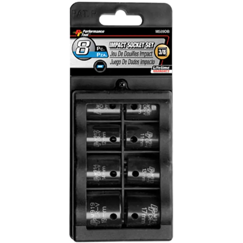 8Pc 3/8 Dr Met Imp Skt Set Wlmm589db Wilmar Corp. / Performance Tool 1