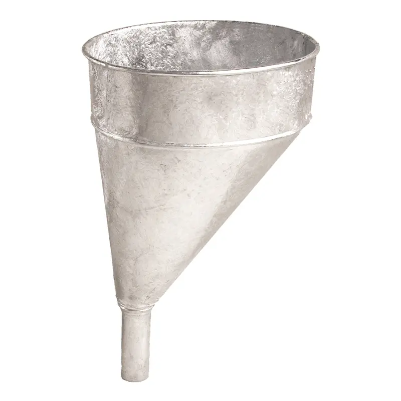 9" Diameter 6 Quart Galv Steel Offset Funnel Plw75-002 Plews Edelmann 1