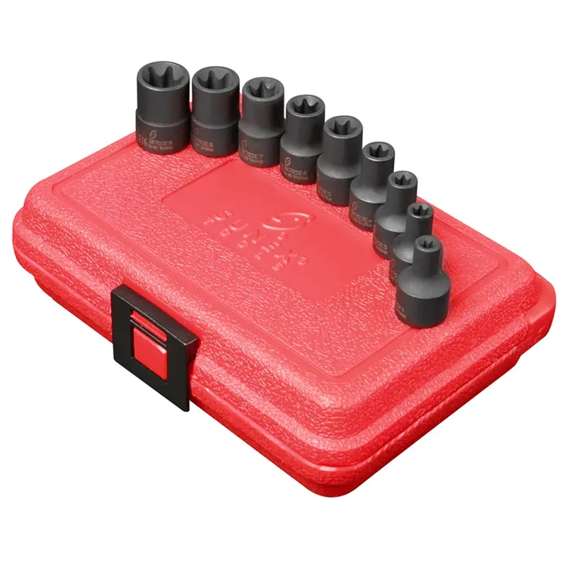 9 Pc. 3/8" Drive External Star Impact Socket Set Sun3670se Sunex 1