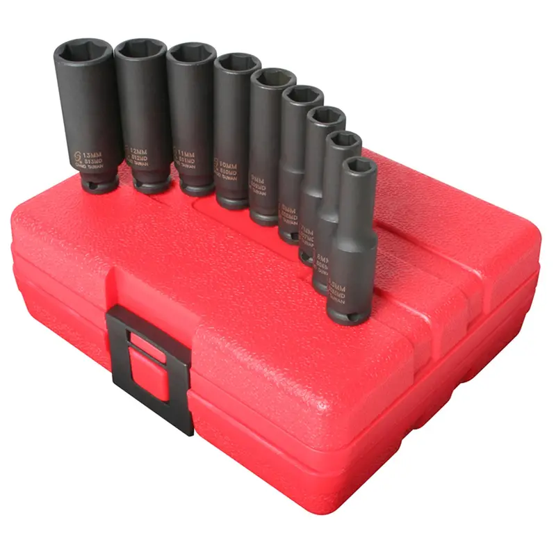9-Piece 1/4 In. Drive Deep Metric Socket Impact Set Sun1812 Sunex 1