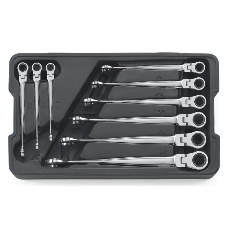 9 Piece X-Beam Sae Flex Combination Ratcheting Wrench Set Kdt85298 Gearwrench 1