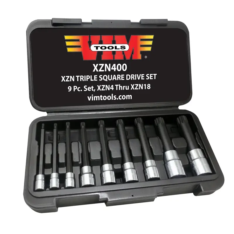 9-Piece Xzn Triple Square, Spline Drive Bit Set Vimxzn400 Vim Products 1