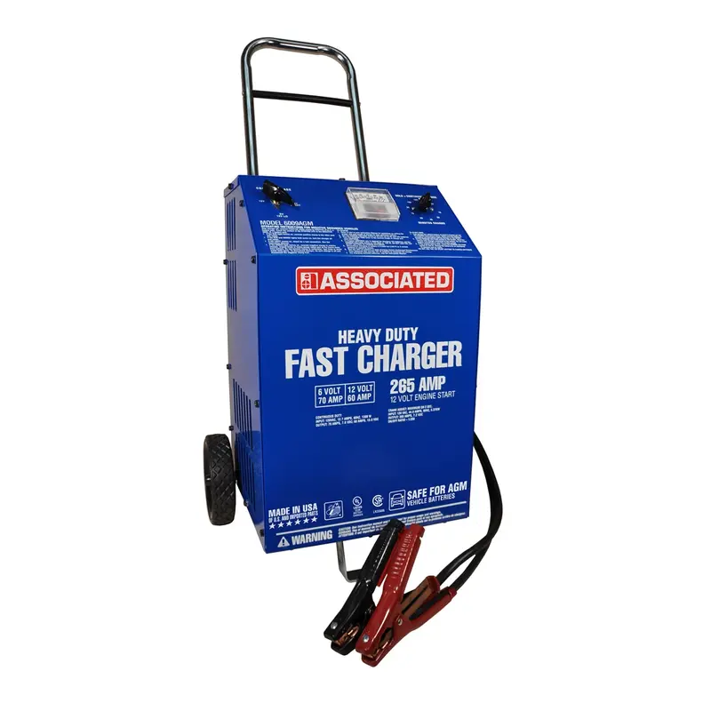 Associated 6/12V Heavy Duty Commercial Fast Battery Charger, 70/60/2A, 265 Amp Cranking Aso6009agm Associated 1