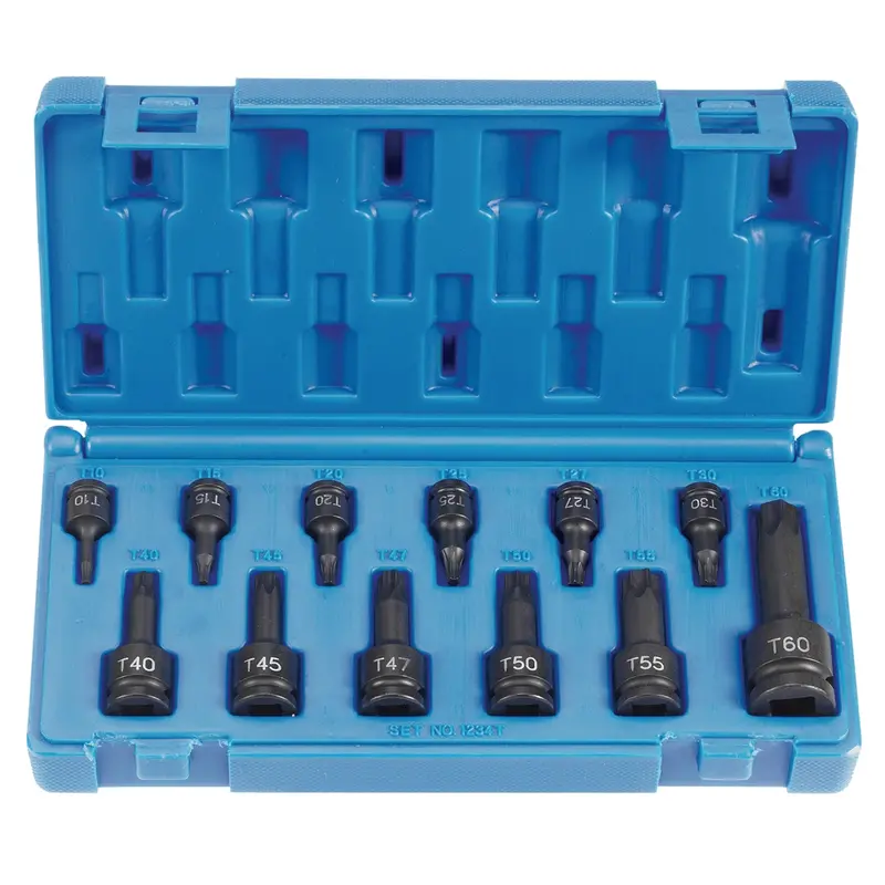 Assorted Drive 12-Piece Int. Star Impact Driver Set Gre1234t Grey Pneumatic 1