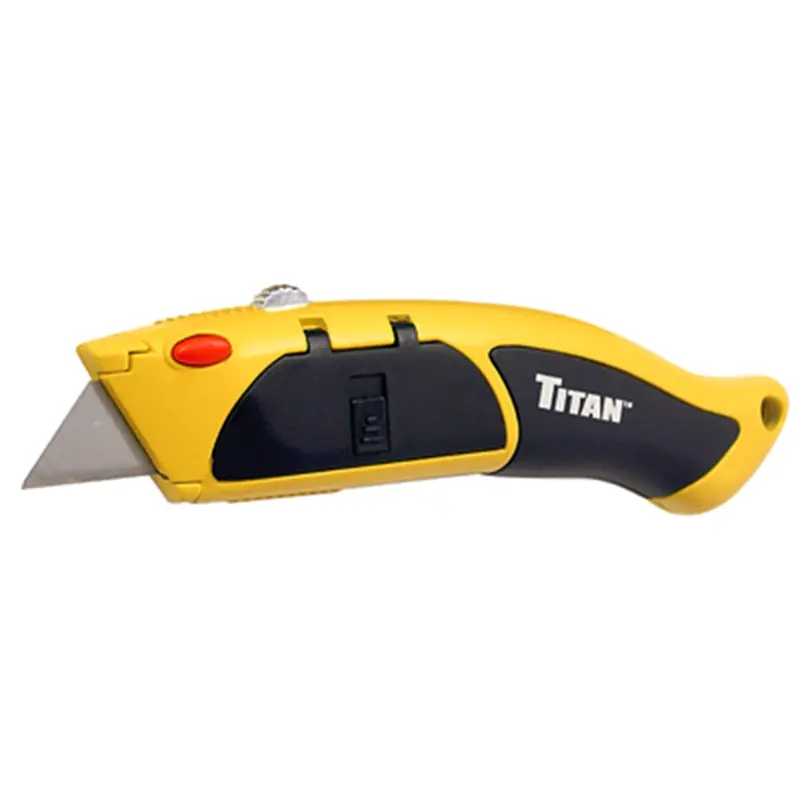 Auto-Loading Retractable Utility Knife, Heavy Duty Die Cast Body, Tpr Comfort Grip, Yellow Tit11026 Titan 1