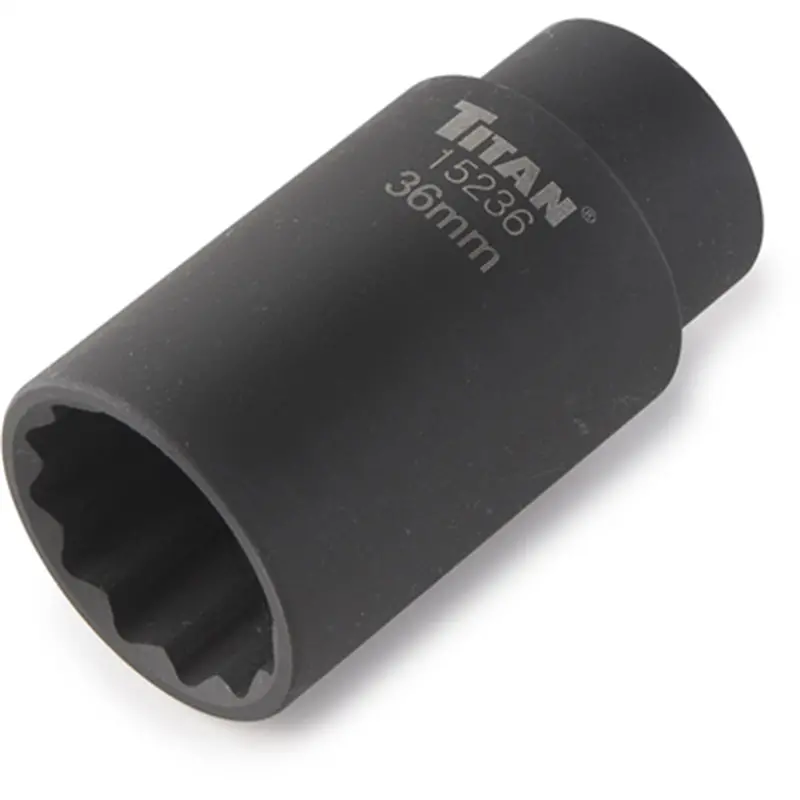 Axle Nut Socket 1/2 In. Drive, 36Mm, 12-Point, Deep Tit15236 Titan 1