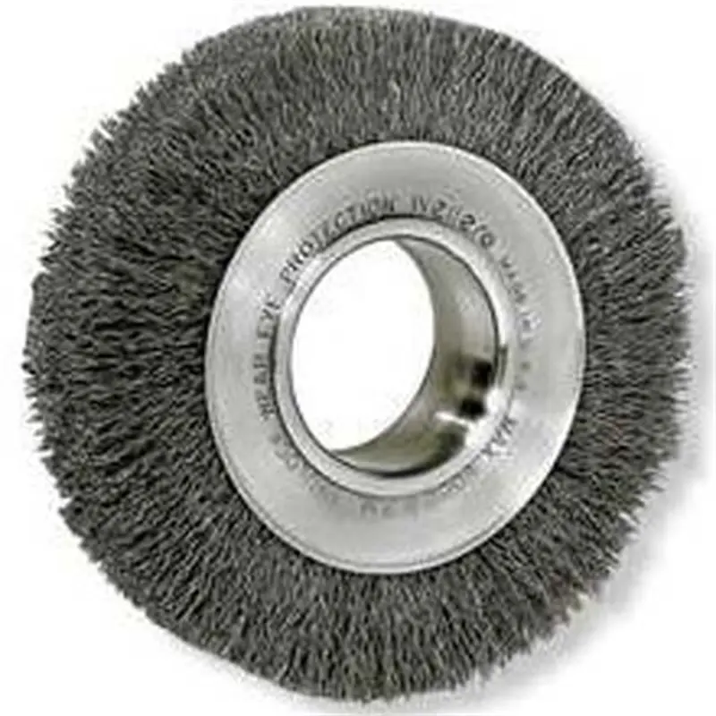 Bench Grinder Wire Wheel, 8" Diameter, .014 Crimped Wire, Medium Face, 2" Arbor, 4,500 Rpm Max Wei06120 Weiler 1