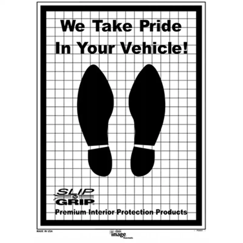 Blue/Red Footprint Floor Mats- Plastic Coated Petpfm500p Petoskey Plastics 1