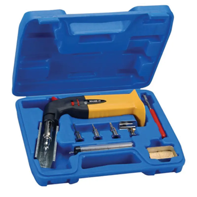 Butane Torch Kit, Flat Base, With Soldering Tips, Solder, Sponge, Wire Brush, In Storage Case Soies670ck Solder-It 1