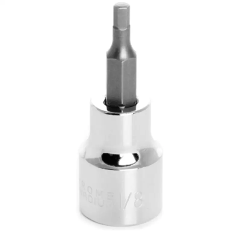 Chrome Hex Bit Socket, 3/8" Drive, 1/8" Hex Bit Wlmw38874 Wilmar Corp. / Performance Tool 1