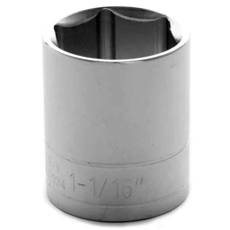 Chrome Socket, 1/2" Drive, 1-1/16", 6 Point, Shallow Wlmw32034 Wilmar Corp. / Performance Tool 1