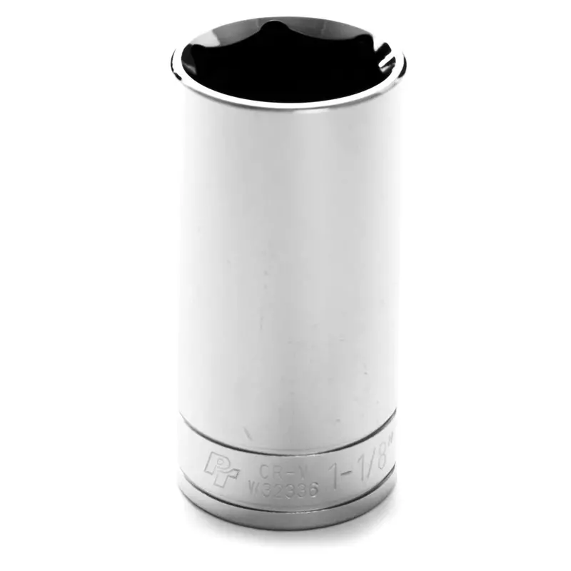 Chrome Socket, 1/2" Drive, 1-1/8", 6 Point, Deep Wlmw32336 Wilmar Corp. / Performance Tool 1