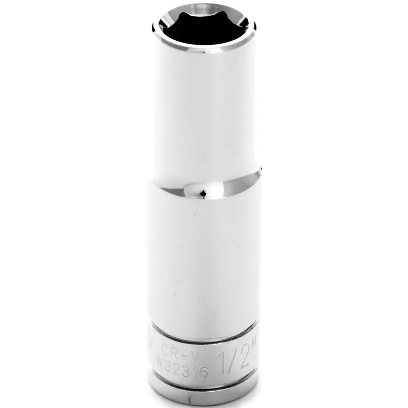 Chrome Socket, 1/2" Drive, 1/2", 6 Point, Deep Wlmw32316 Wilmar Corp. / Performance Tool 1