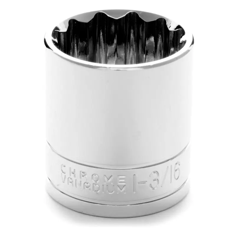 Chrome Socket, 1/2" Drive, 1-3/16", 12 Point, Shallow Wlmw32538 Wilmar Corp. / Performance Tool 1