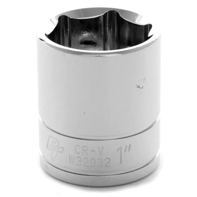 Chrome Socket, 1/2" Drive, 1", 6 Point, Shallow Wlmw32032 Wilmar Corp. / Performance Tool 1