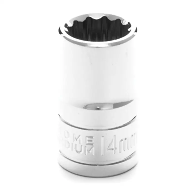 Chrome Socket, 1/2" Drive, 14Mm, 12 Point, Shallow Wlmw32814 Wilmar Corp. / Performance Tool 1