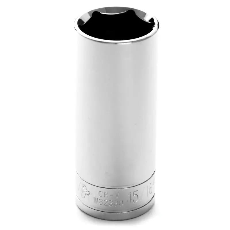 Chrome Socket, 1/2" Drive, 15/16", 6 Point, Deep Wlmw32330 Wilmar Corp. / Performance Tool 1