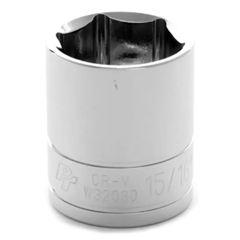 Chrome Socket, 1/2" Drive, 15/16", 6 Point, Shallow Wlmw32030 Wilmar Corp. / Performance Tool 1