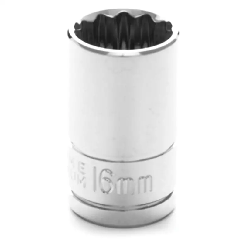 Chrome Socket, 1/2" Drive, 16Mm, 12 Point, Shallow Wlmw32816 Wilmar Corp. / Performance Tool 1