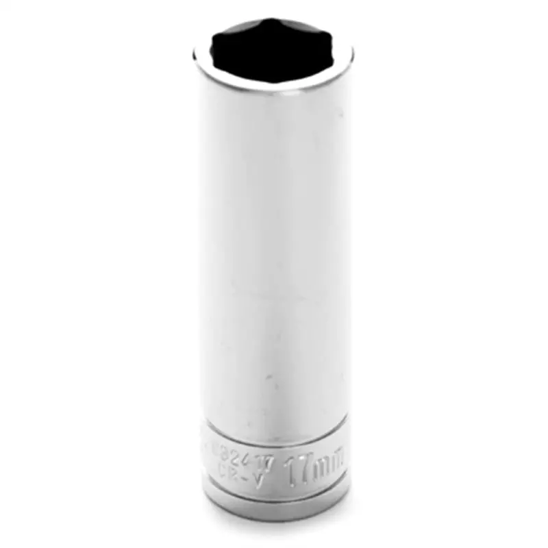 Chrome Socket, 1/2" Drive, 17Mm, 6 Point, Deep Wlmw32417 Wilmar Corp. / Performance Tool 1
