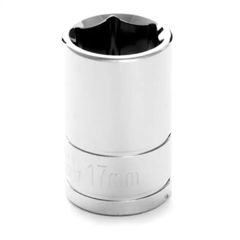 Chrome Socket, 1/2" Drive, 17Mm, 6 Point, Shallow Wlmw32217 Wilmar Corp. / Performance Tool 1