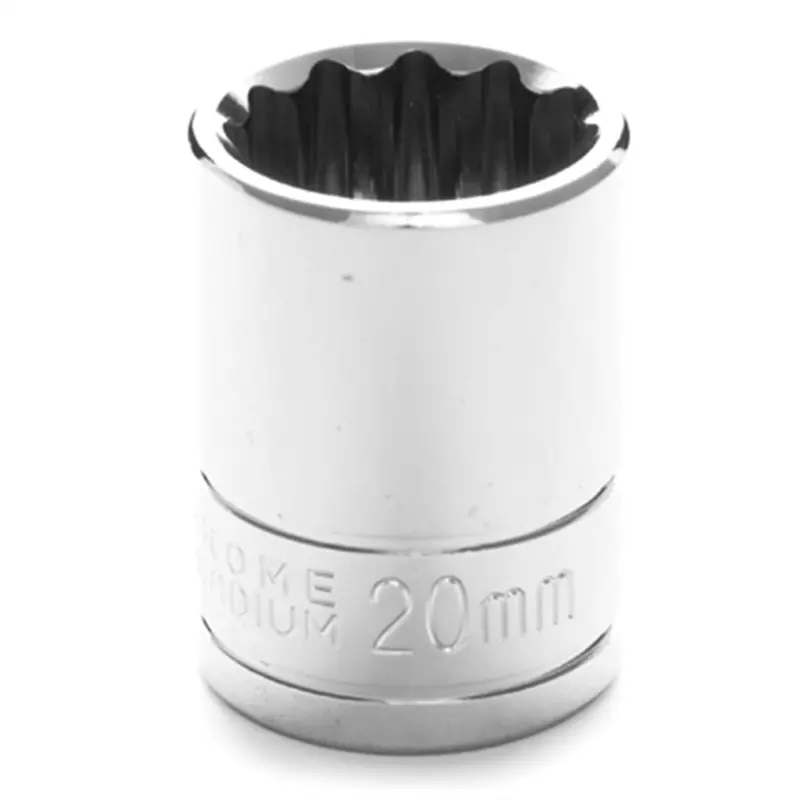 Chrome Socket, 1/2" Drive, 20Mm, 12 Point, Shallow Wlmw32820 Wilmar Corp. / Performance Tool 1
